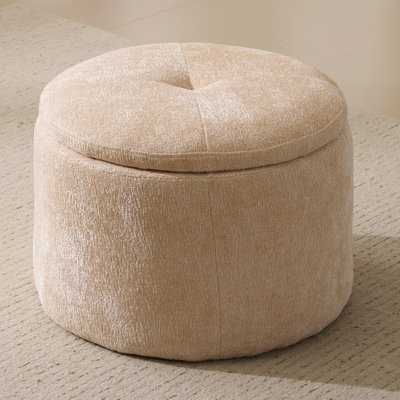 Modern Round Storage Ottoman by Ebern Designs