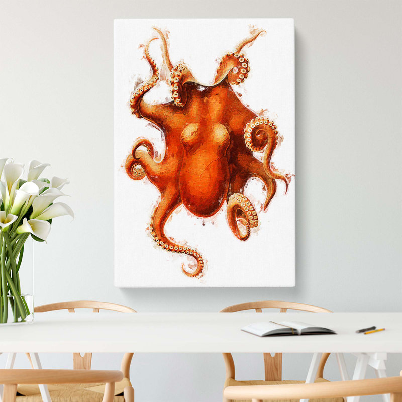 Octopus by Carl Chun - Wrapped Canvas, 50cm H x 35cm W x 3cm D