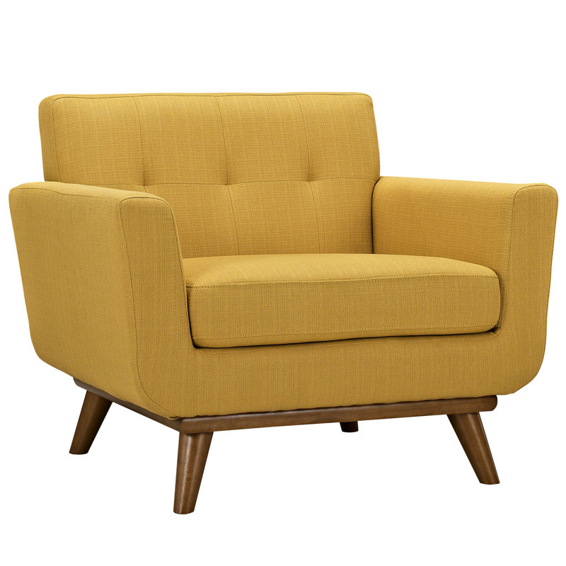 Carson Carrington Sigtuna Wooden Leg Mid-century Armchair, Citrus