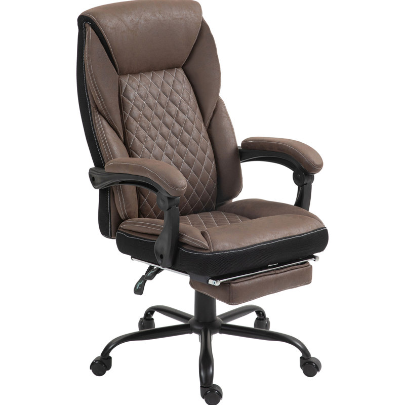 Fauteuil de bureau brun foncé avec repose-pieds - inclinable et ergonomique pour une grande et grande maniabilité