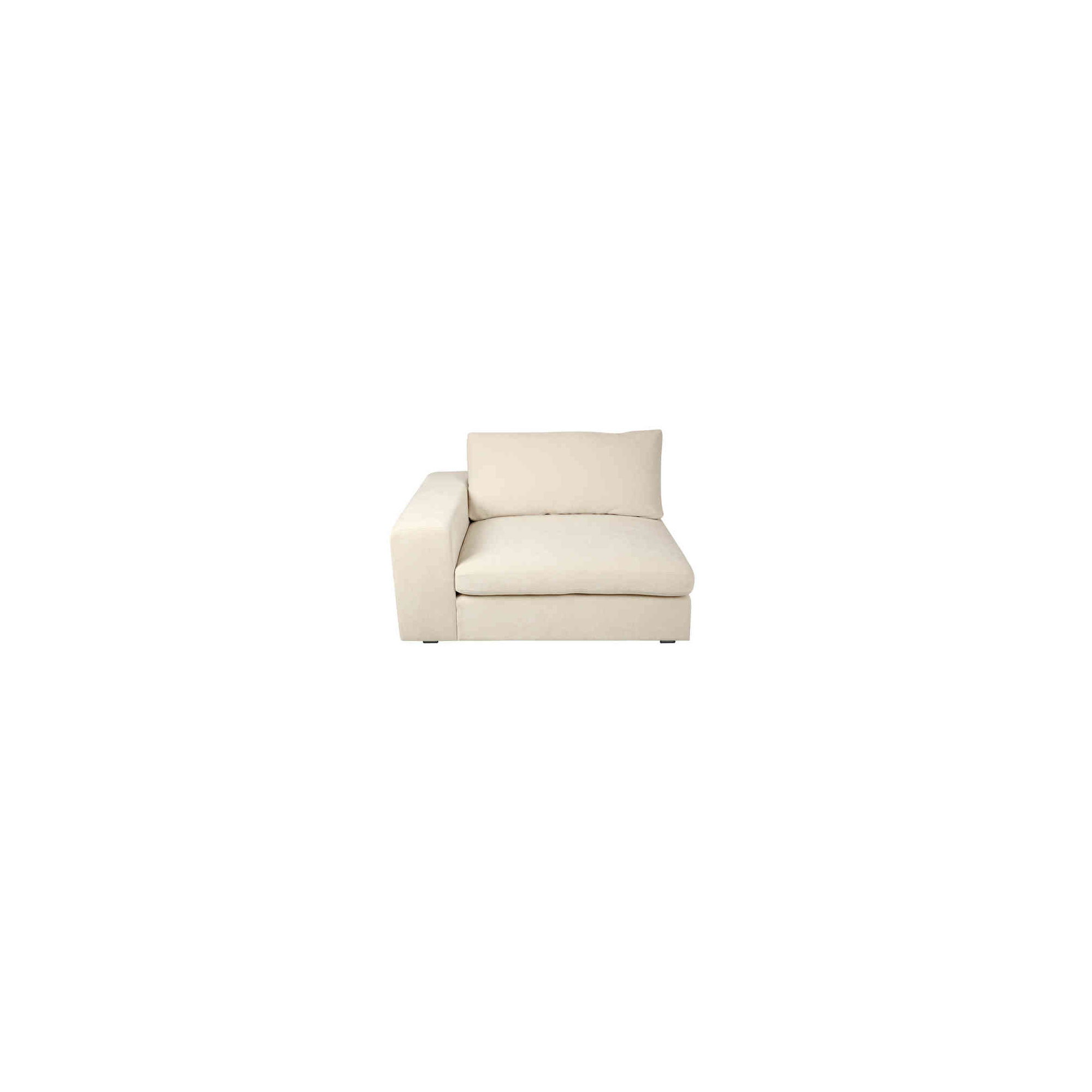 Ojai 50" Wide One Arm Chair, Cream Plainweave