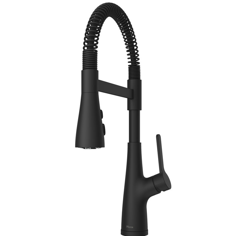 Robinet de cuisine à poignée simple Neera, Noir mat