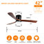 Ventilateurs de plafond en bois de 42 pouces avec lumières et télécommande-1204277990-1204277988