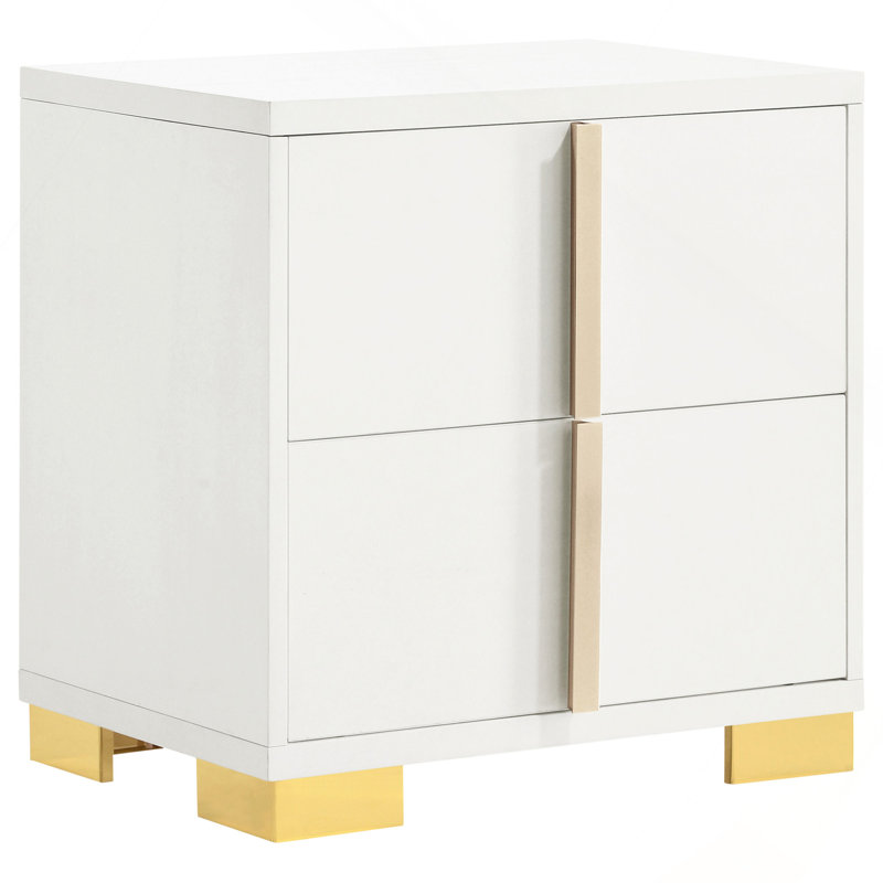 Jeremiah White 2-Drawer Nightstand