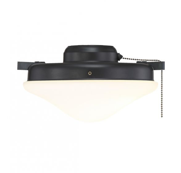 Ventilateur 2 lumières Meridian en noir mat, Noir mat