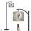 Lampe sur pied à arc avec plumes abstraites en métal et or turquoise et marbre fluides avec télécommande DEL Abat-jour réglables Hautes lampes de lecture pour salon de bureau