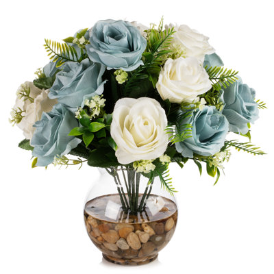 Silk Rose Arrangement in Vase