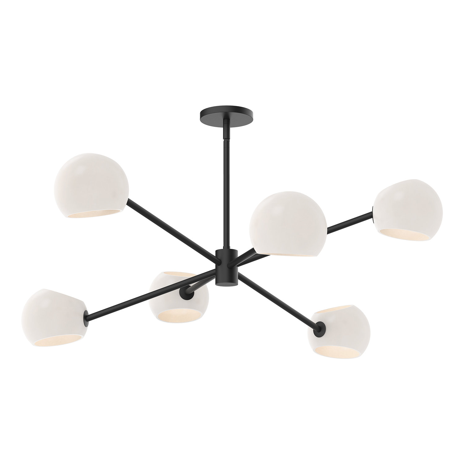 Willow 6 - Light Sputnik Chandelier, Matte Black, Opal Matte