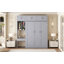Grand lit escamotable mural avec bureau, armoire supérieure et tablettes de rangement, lit pliant peu encombrant-1513296102-1513296100