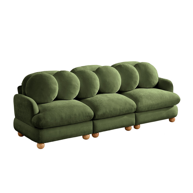 Canapé d'angle modulaire confortable, Chenille verte