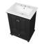 Meuble-lavabo de 24 po avec lavabo en céramique, armoire de rangement avec portes à fermeture douce, armoire de salle de bain avec tiroir et séparateurs de tiroir-562413893