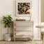 Grande table de chevet Mid Century Modern Modern avec 3 tiroirs et 31,5 po de hauteur-1406959242-1543897355