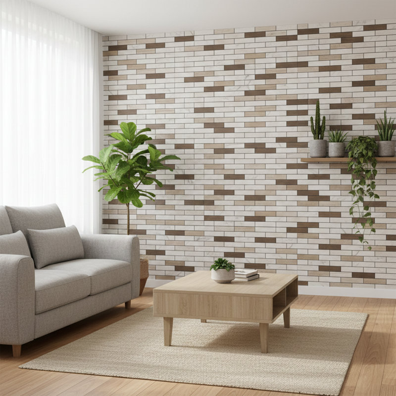 Carreau de mosaïque à joints en briques de marbre 12 po x 12 po Miami