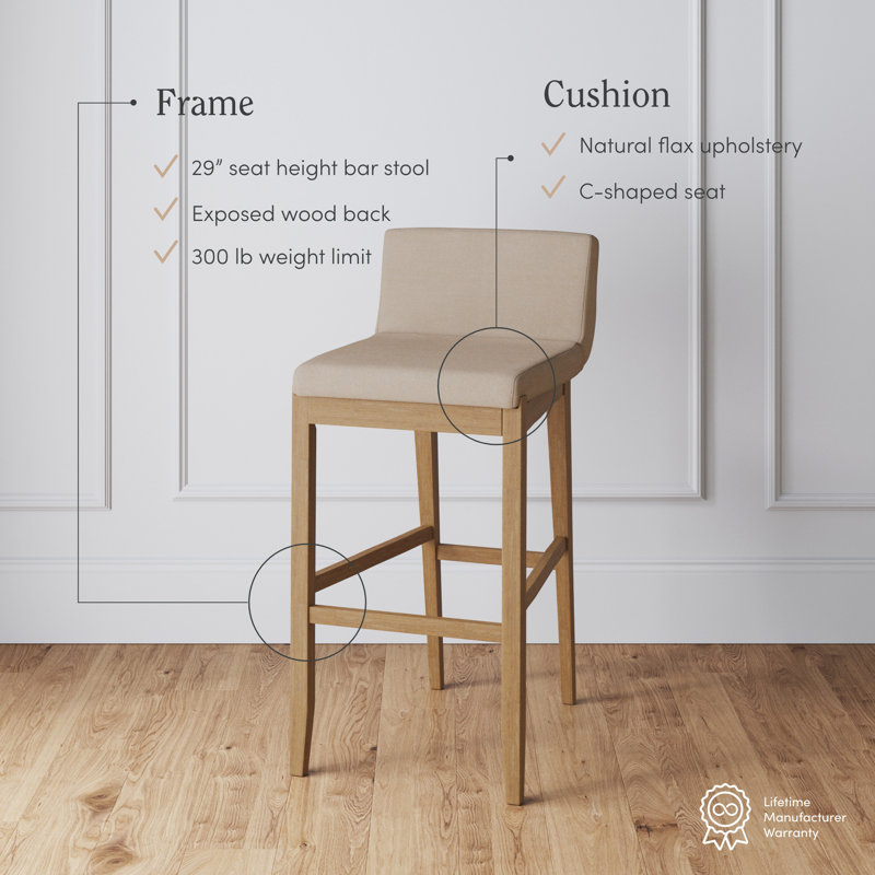 Upholstered Wooden Stool