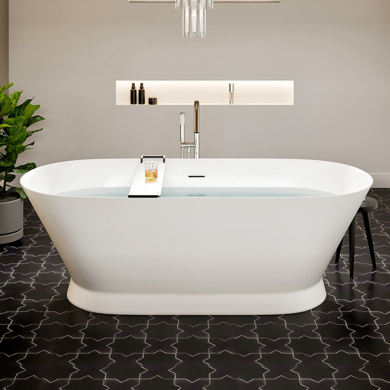 Eviva Princess 60" Glossy White Acrylic Freestanding Bathtub