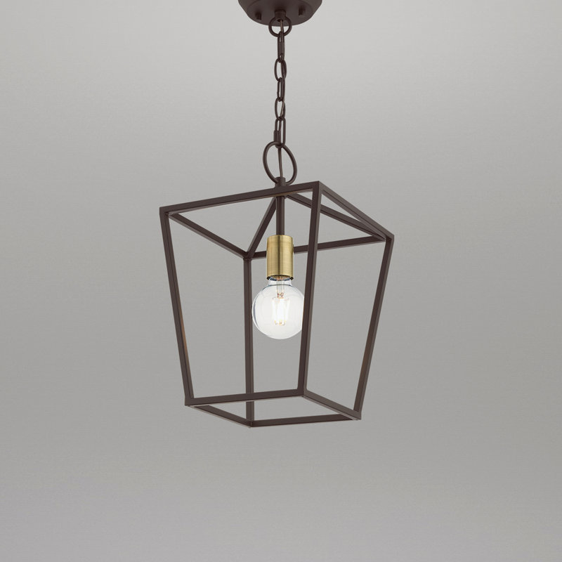 Luminaire suspendu géométrique 1 lumière Howington, Bronze