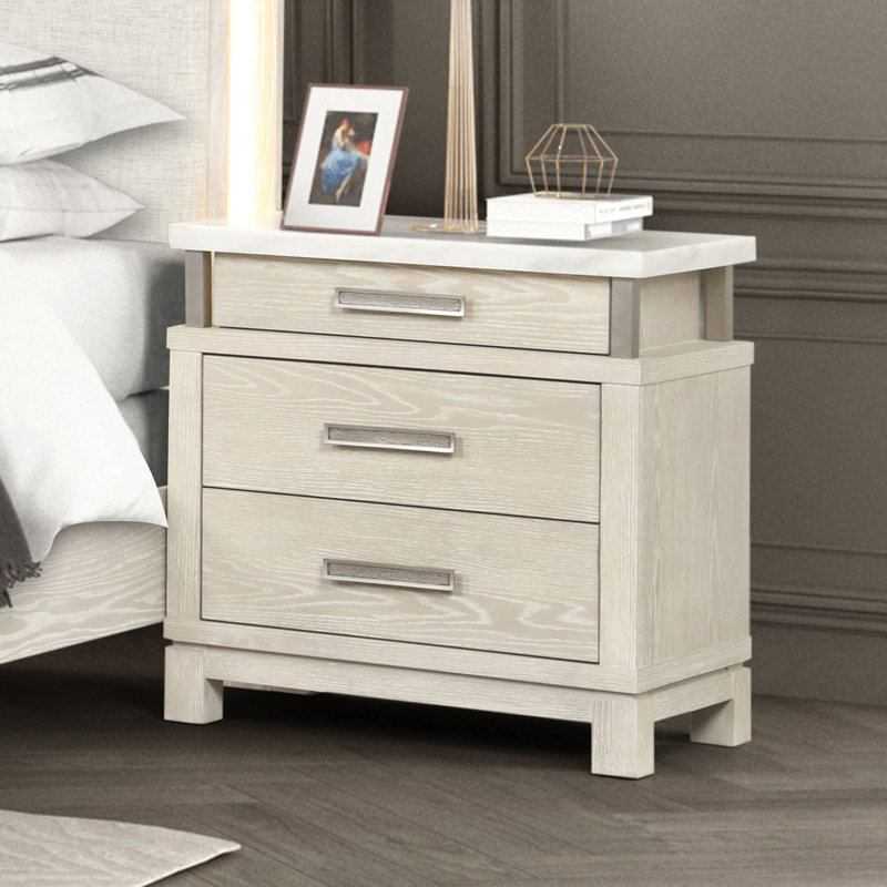 Table de chevet 3 tiroirs Harmke