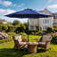 7.5 Ft. Polyester Patio Market Umbrella With Tilt And Crank In Navy Blue-820186778