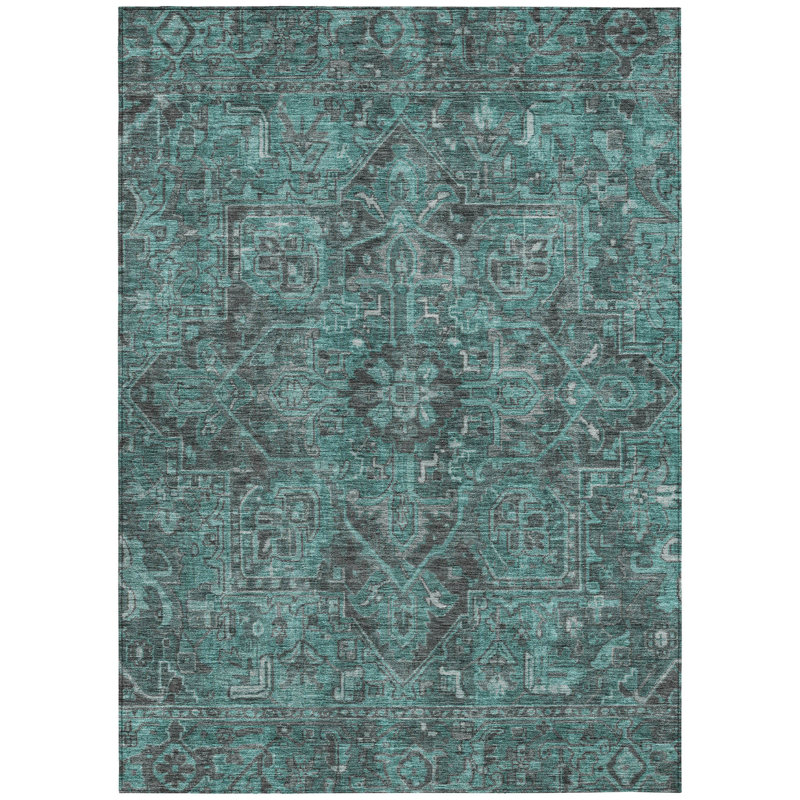 Fouke Washable Oriental Indoor / Outdoor Rug, Rectangle 2'6" x 3'10"