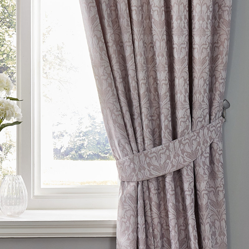Cotton Blend Semi Sheer Curtain Pair, Lavender