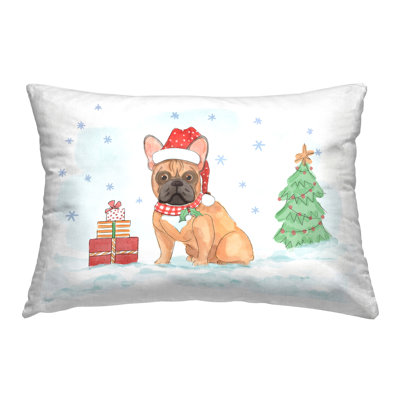 Design de coussin décoratif Holiday Dog in Snow par Mollie B.