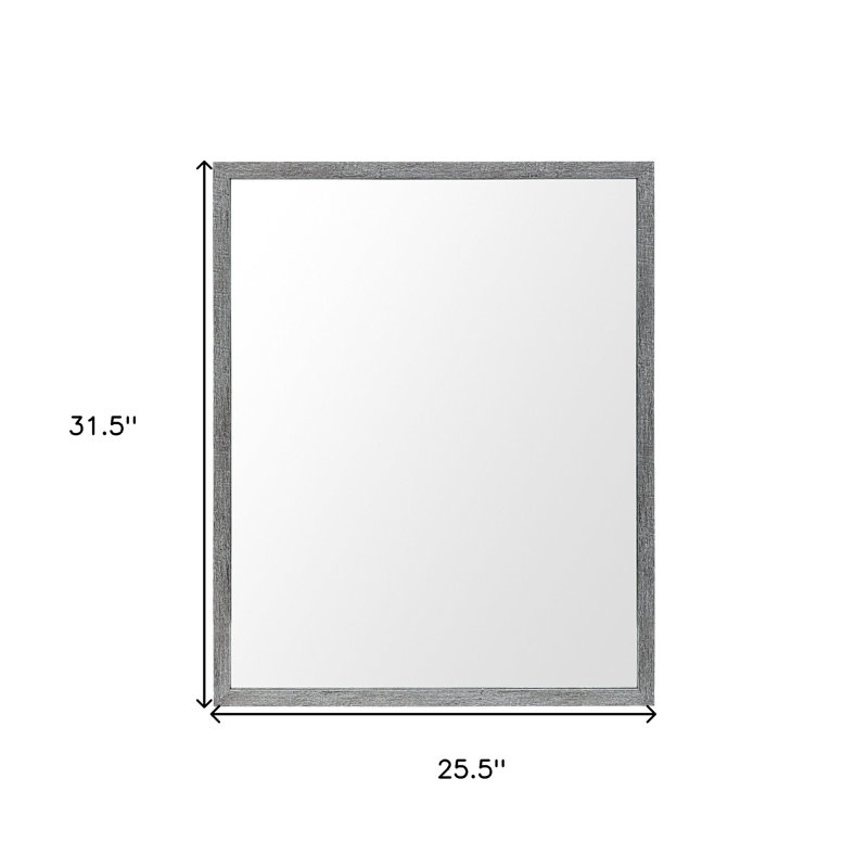 32" Gray Framed Bathroom Vanity Mirror