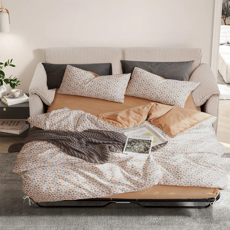 Canapé convertible de 80 pouces avec coussin convertible, Beige
