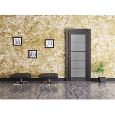 Porte intérieure pré-montée en bois et verre Palladio 5-Lite DIY-Friednly