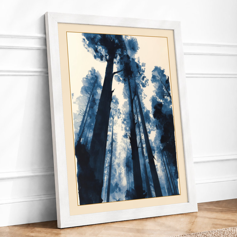 Towering Redwoods Scandinavian - Framed Print, A4 - 29.7 x 21.0 cm, White