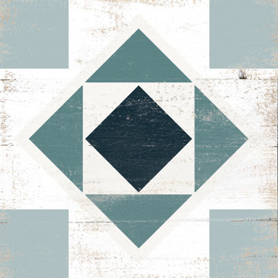 Blue Triangle Tile - Wrapped Canvas Print