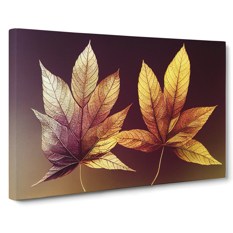 Otherworldly Autumn Leaf - Wrapped Canvas, 35cm H x 50cm W x 3cm D