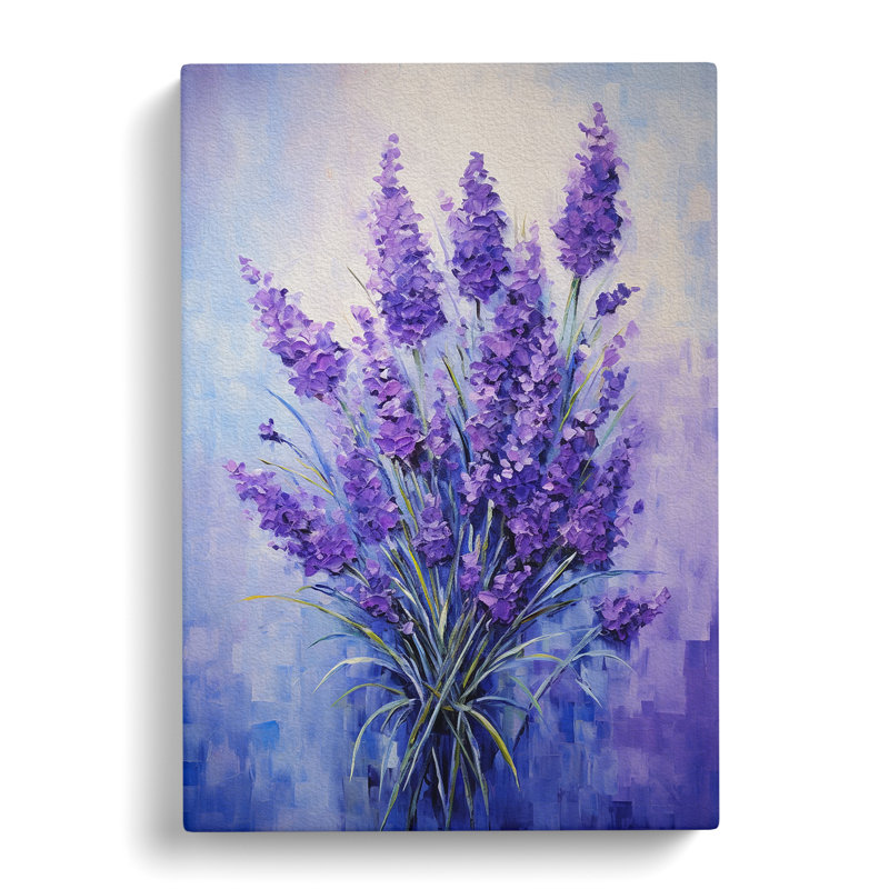 Lavender Flower Contemporary - Wrapped Canvas Print, 76cm H x 50cm W x 3cm D