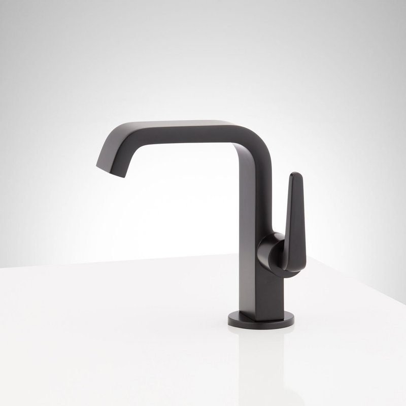 Matte Black Modern Single Hole Bathroom Faucet