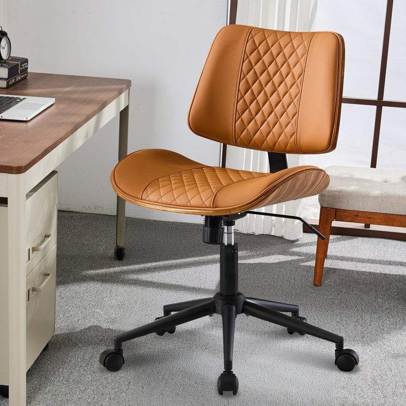 Chaise de travail ergonomique à hauteur ajustable , Brun, Diamond quilting