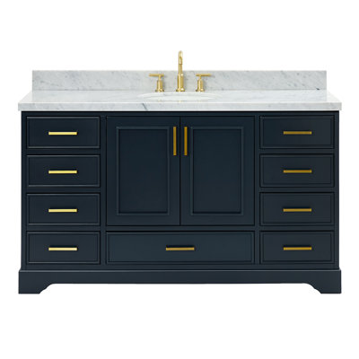 61'' Single Bathroom Vanity with Carrara Marble Top
