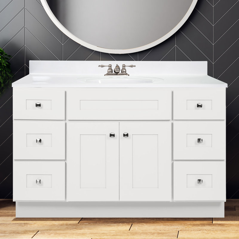 Brookings 48 Inch White Shaker Bathroom Vanity