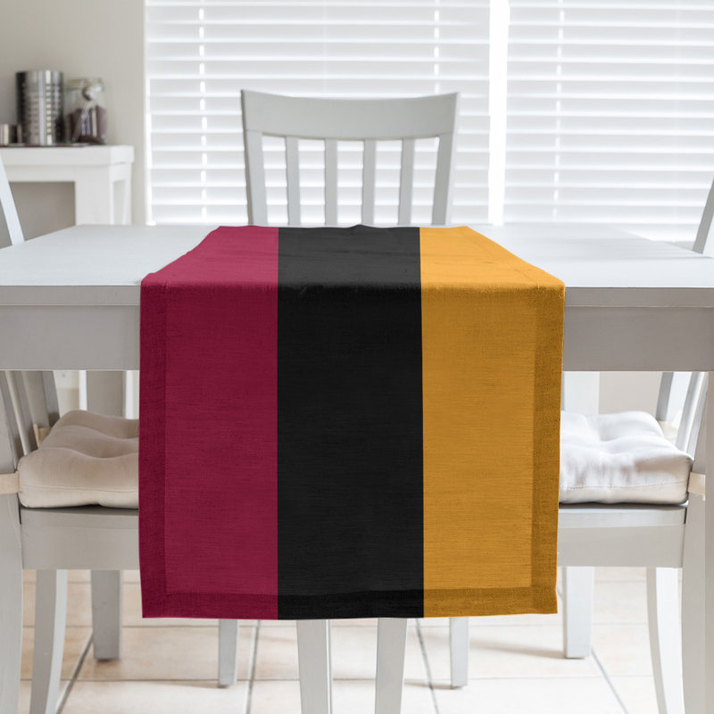 Miami Basketball Table Runner, 72" L x 16" W, Red/Black/Yellow, Cotton blend