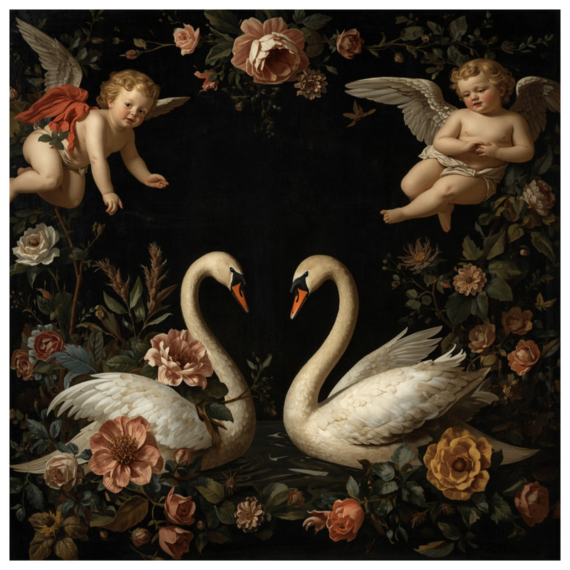 Édredon Swans With Cherub, Simple extra long