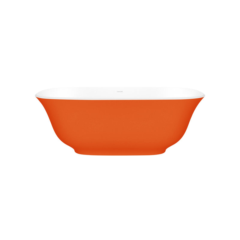 Amiata 59.75" x 28.625" Freestanding Soaking Bathtub with Void, Matted White, Tarpaulin Gray - Matte