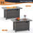Happatio Rectangle Steel Propane Smokeless Fire Pit Table with Hidden Fuel Tank-73824927
