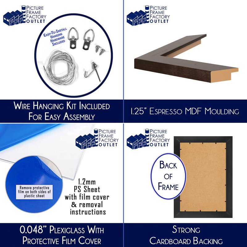 Espresso 18" x 48" Manufactured Wood Picture Frame