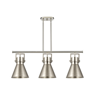 Acie 3 - Light Steel Dimmable Kitchen Island Cone Chandelier