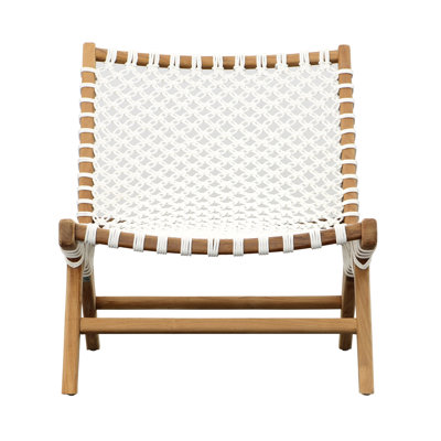 Mario Teak Wood and Rope Outdoor Occasional Chair
