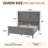 Velvet Upholstered Sleigh Queen Bed Frame With Headboard, Gray-1017211134-1017211133