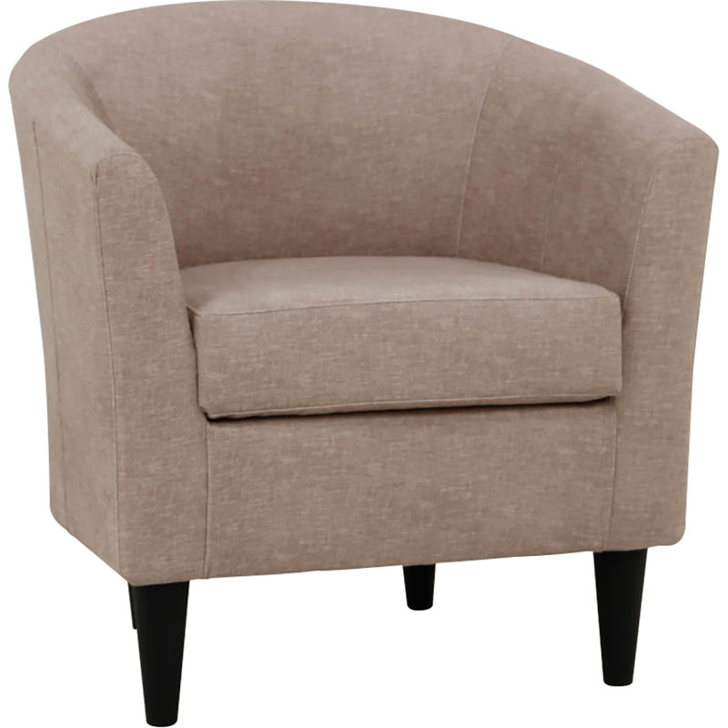 Fauteuil demi-tonneau l 31,5 po Kronos, Polyester rose Aston, Noir