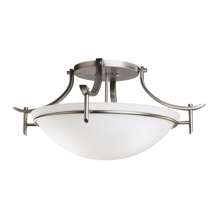 Smithshire Glass Semi Flush Mount, Antique Pewter