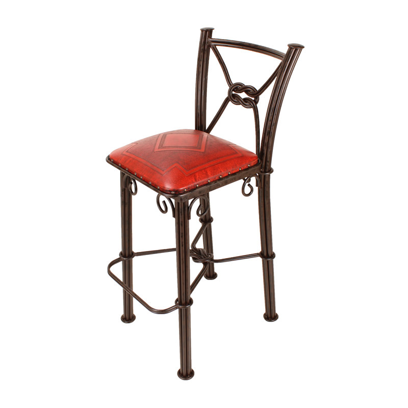 Tabouret de bar Slawson, Rouge pâle