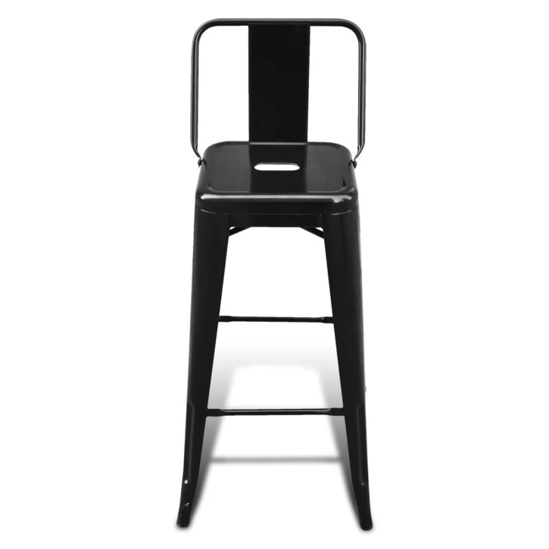 Barraza Counter Stool with Metal Frame, Black, 4