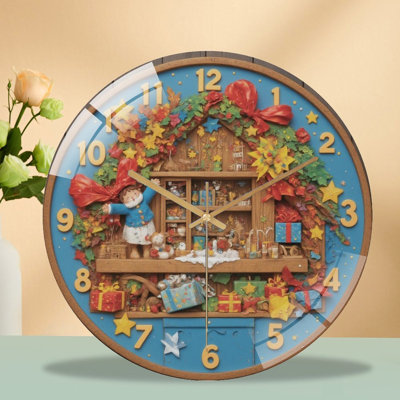 Horloge murale de Noël en verre