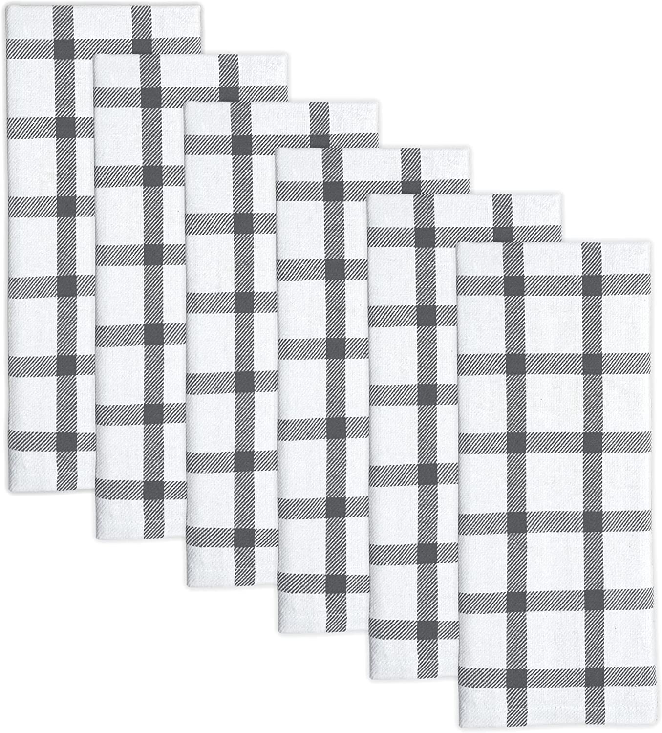 Farmhouse Buffalo Check Waffle Weave Red and White Kitchen Towels
